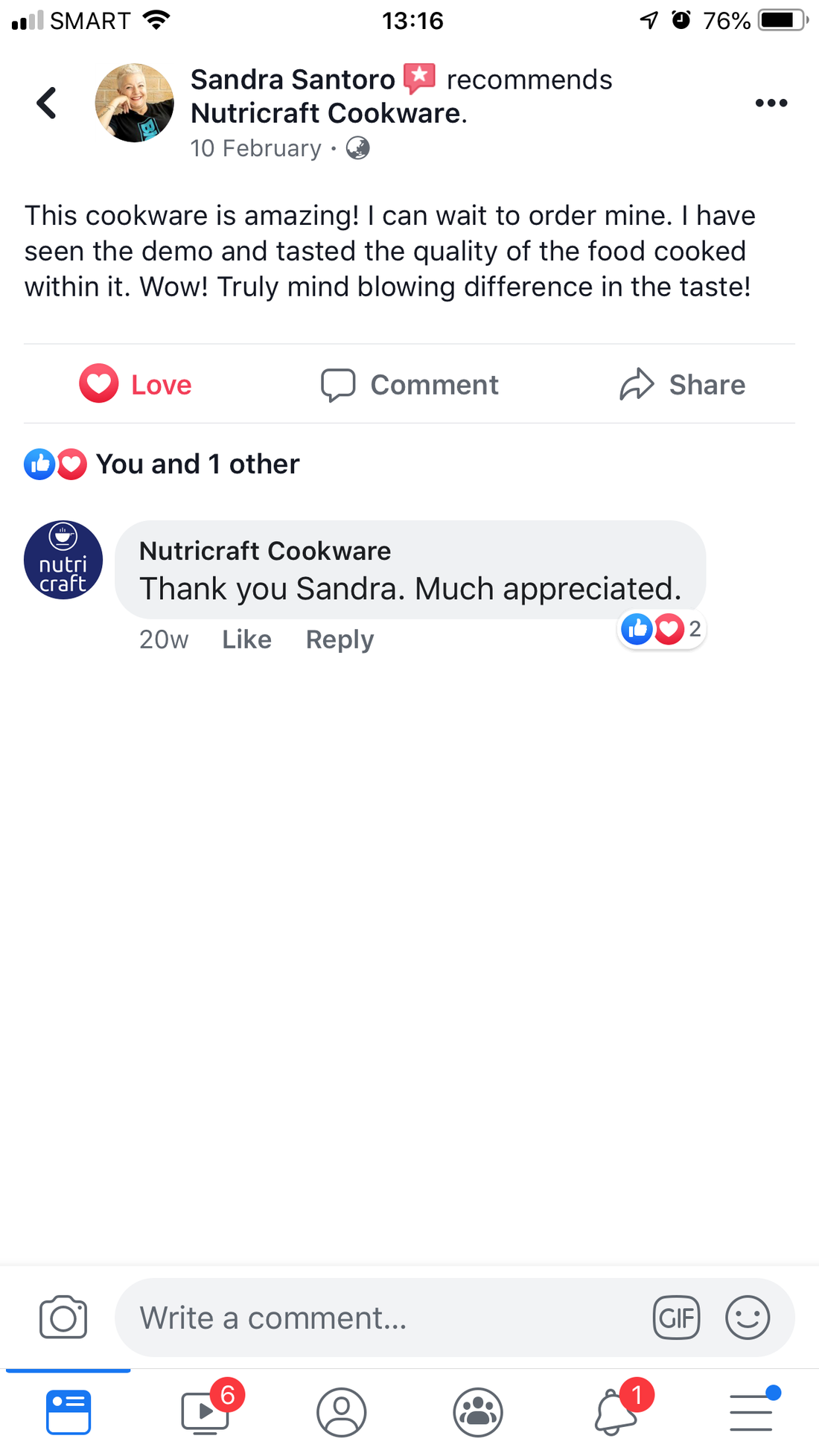 Sandra Santoro: This cookware is amazing!